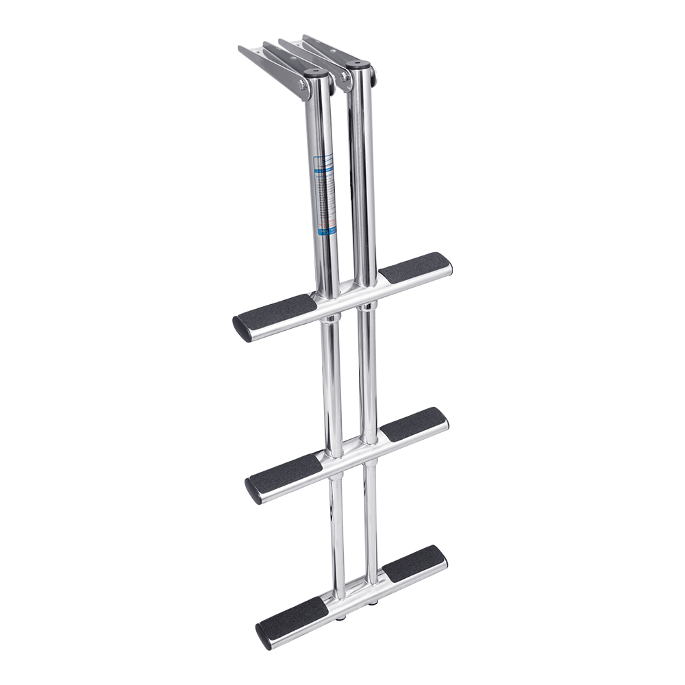 White Water Stainless Over Platform Telescoping Boat Ladder with Handle 