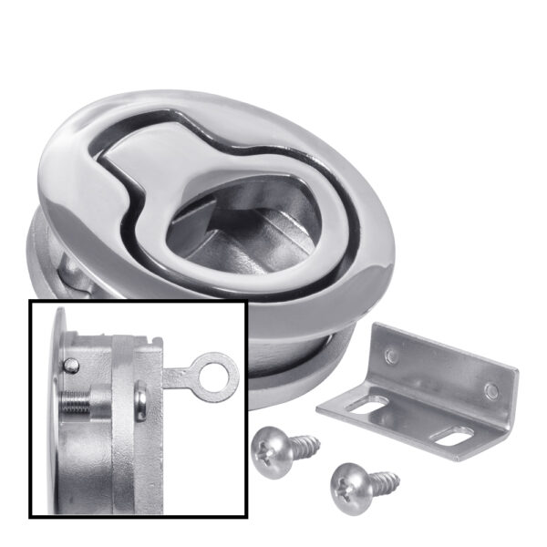 316 SS Round Slam Latch with Cable Actuator, 2" Cut Out