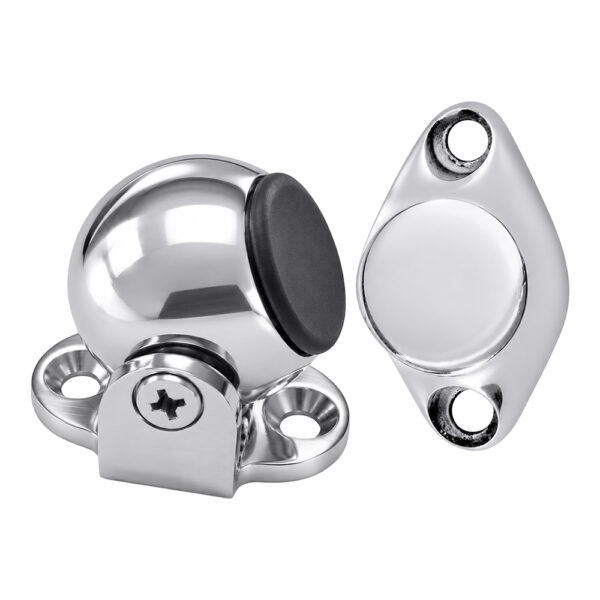 Stainless Steel Pivoting Magnetic Door Holder Set with Open Mount, 7lb Strength